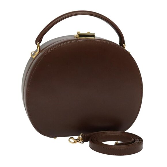 GUCCI Hand Bag Leather 2way Brown Gold 000 781 0235 Auth 123647